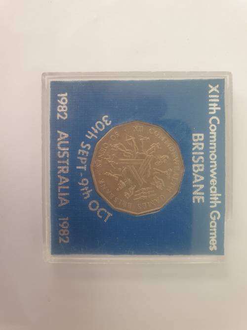 1982 Australia 50 Cents -UNC Proof Coin- Brisbane Commonwealth Games in Case