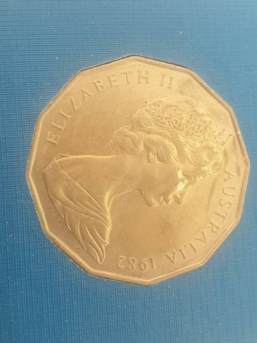 1982 Australia 50 Cents -UNC Proof Coin- Brisbane Commonwealth Games in Case