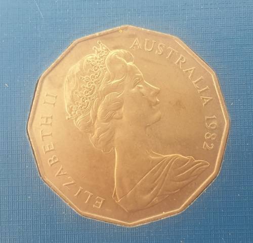 1982 Australia 50 Cents -UNC Proof Coin- Brisbane Commonwealth Games in Case