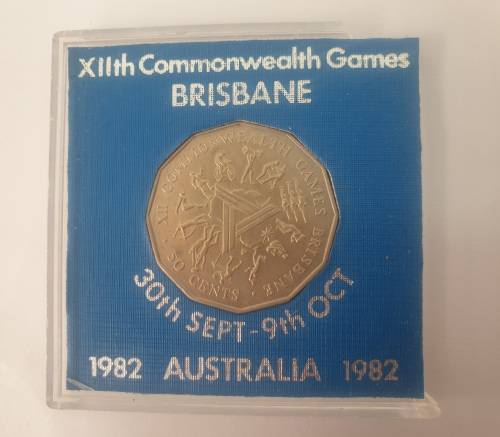 1982 Australia 50 Cents -UNC Proof Coin- Brisbane Commonwealth Games in Case
