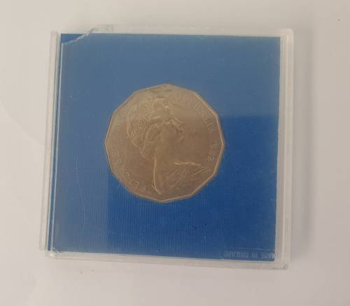 1982 Australia 50 Cents -UNC Proof Coin- Brisbane Commonwealth Games in Case