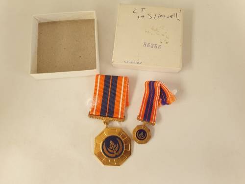 Large and Small Pro Patria Medals with ribbons South African Defence Force (SADF) number 86366