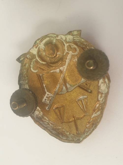 2 Old SA Prison Services collar  Badges- one with damage lugs 36x32mm
