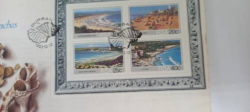 1983 1st Day Cover Strande /Beaches - stamped in Durban 1983-10-12