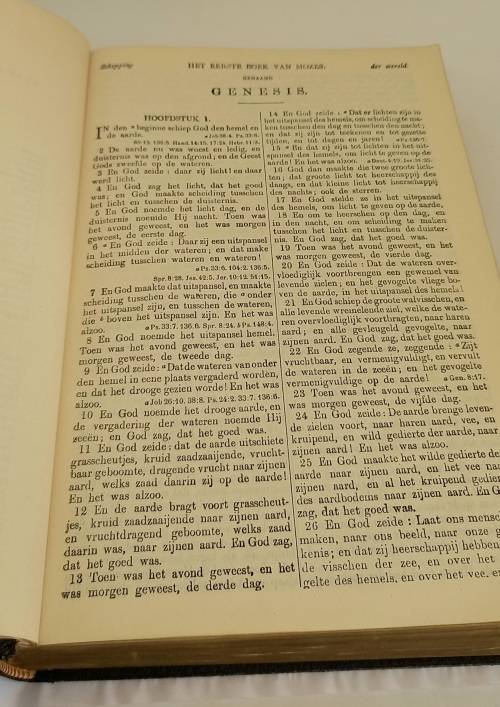 Antique 1920's Dutch Family Bible (Smith/ Crawford Family) with Colored Maps