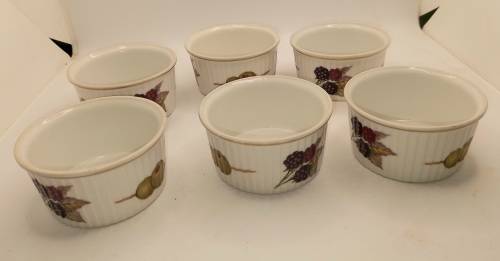 6 Royal Worcester Evesham Flameproof Porcelain Tableware Casserole Dishes - still in Box