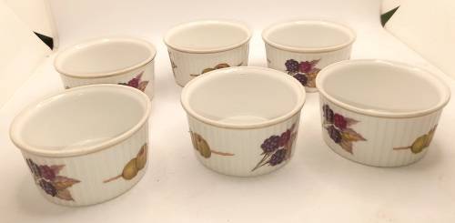 6 Royal Worcester Evesham Flameproof Porcelain Tableware Casserole Dishes - still in Box