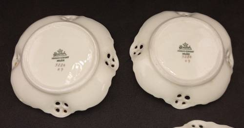 4 Antique 1910 ROSENTHAL Kronach-Germany Moliere Pierced Reticulate Bon Bon Dishes