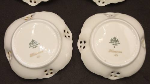 4 Antique 1910 ROSENTHAL Kronach-Germany Moliere Pierced Reticulate Bon Bon Dishes