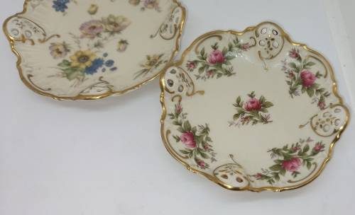 4 Antique 1910 ROSENTHAL Kronach-Germany Moliere Pierced Reticulate Bon Bon Dishes