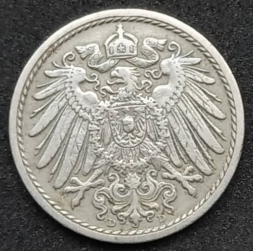 1900 Germany 5 Pfennig - Wilhelm II type 2 - small shield