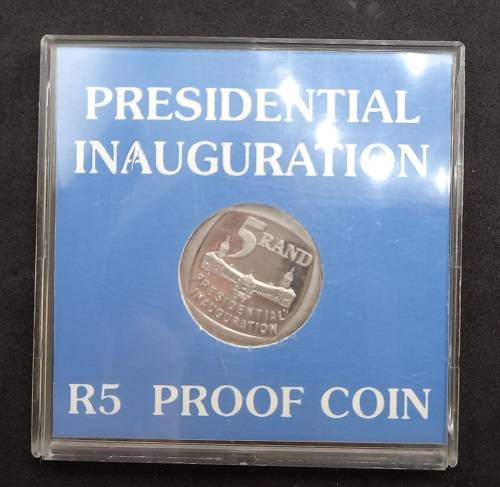 1994 South Africa Presidential Inauguration R5 Proof Coin Encapsulated