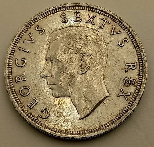 1949 Silver (.800) 5 Shillings - George VI 5 Shillings, SEXTVS REX