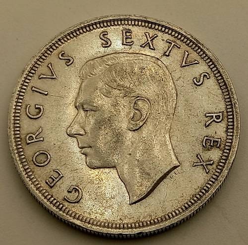 1949 Silver (.800) 5 Shillings - George VI 5 Shillings, SEXTVS REX