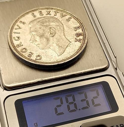 1949 Silver (.800) 5 Shillings - George VI 5 Shillings, SEXTVS REX