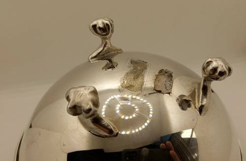 Antique/Vintage silver plated Rose Bowl with grid 115x165mm