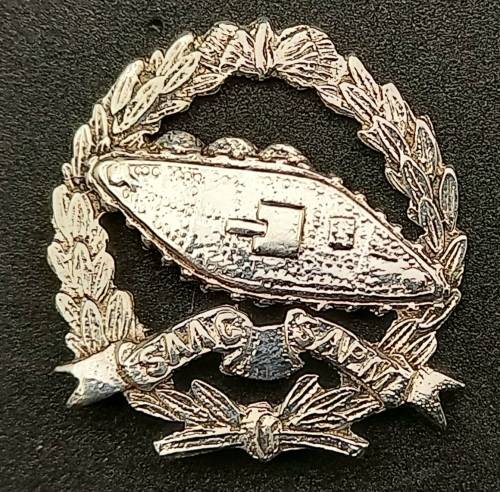 Vintage SILVER SAAC / SAMP South African Pin /Badge (Pin Broken off) Marked Silver 24x25m