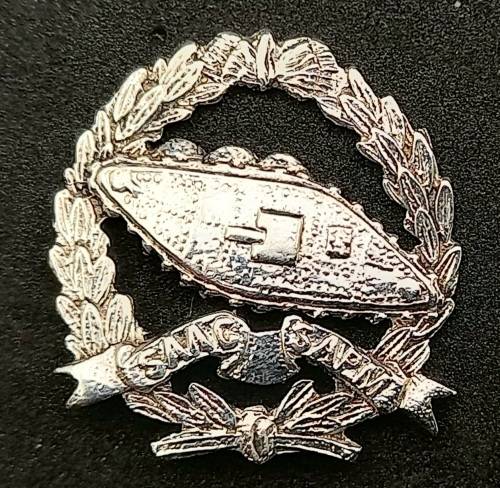 Vintage SILVER SAAC / SAMP South African Pin /Badge (Pin Broken off) Marked Silver 24x25m