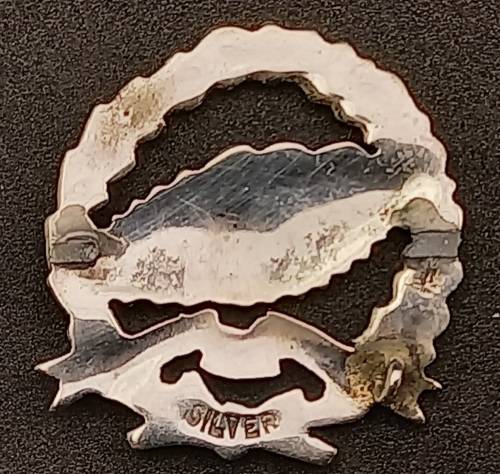 Vintage SILVER SAAC / SAMP South African Pin /Badge (Pin Broken off) Marked Silver 24x25m