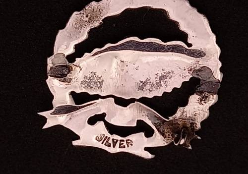 Vintage SILVER SAAC / SAMP South African Pin /Badge (Pin Broken off) Marked Silver 24x25m