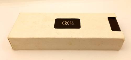Vintage Cross 1/20 14 kt rolled gold Ballpen Branded Barclays Bank in original metal case -Ink Ok