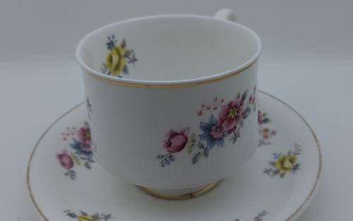 Vintage Mayfair Pottery Coffee Duo Fine bone China (crack on bottom of cup)