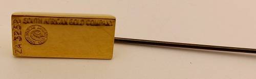 South African Gold Company Gold PLATED Pin No 3252- 77mm
