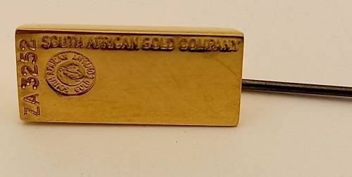South African Gold Company Gold PLATED Pin No 3252- 77mm