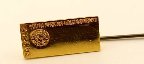 South African Gold Company Gold PLATED Pin No 3252- 77mm