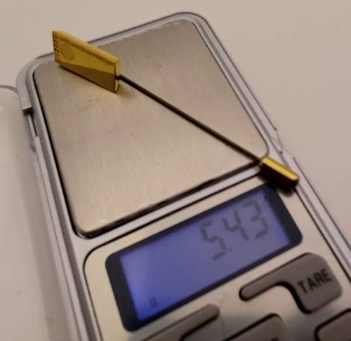 South African Gold Company Gold PLATED Pin No 3252- 77mm