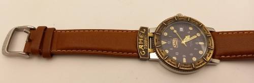 Pre-owned Camel Trophy 10ATM Quartz Adventure Men's Watch- Working- Camel Leather Strap