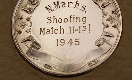 Pair of 1945 Royal Mint Pretoria, Union Defence Force .925 Sterling Silver Shooting Medals - Boxed