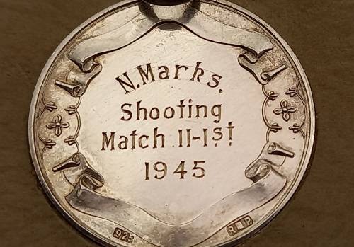 Pair of 1945 Royal Mint Pretoria, Union Defence Force .925 Sterling Silver Shooting Medals - Boxed