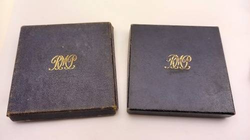 Pair of 1945 Royal Mint Pretoria, Union Defence Force .925 Sterling Silver Shooting Medals - Boxed