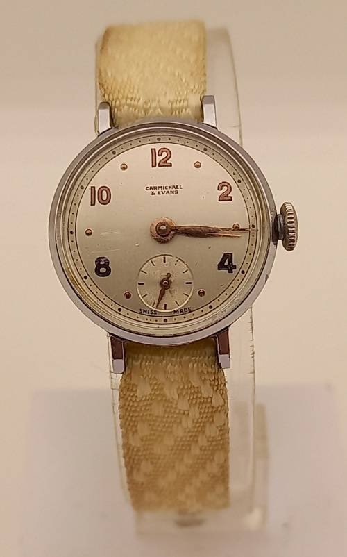 Vintage Carmichael & Evans Swiss Made Ladies watch Mechanical -Working 21x26mm