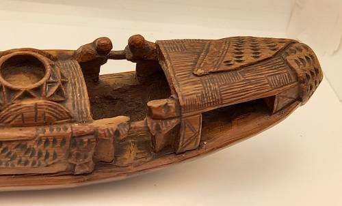 Oriental Wood Hand carved Ship 275x60mm (chipped)