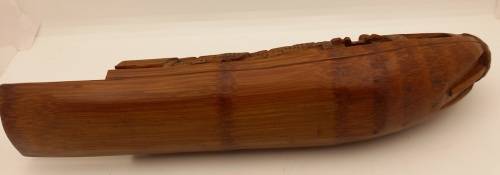 Oriental Wood Hand carved Ship 275x60mm (chipped)