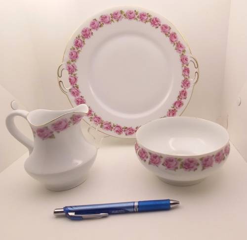 Vintage Bavaria Sevres Thu.C MR  Cake Plate, Creamer and Sugar Bowl (creamer has small chip)