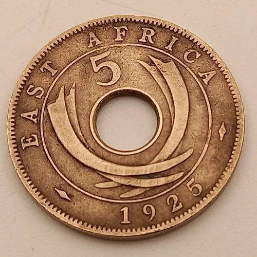 1925   East Africa 5 Cents - George V- Circulated