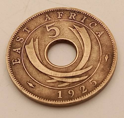 1925   East Africa 5 Cents - George V- Circulated