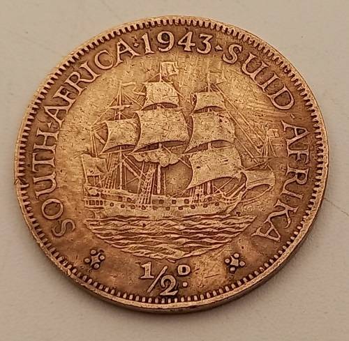 1943  South Africa ½ Penny - George VI