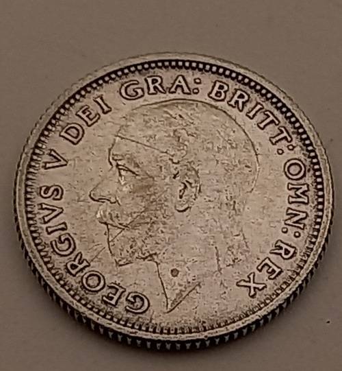 1926  United Kingdom (Silver .500) 6 Pence - George V 2nd coinage