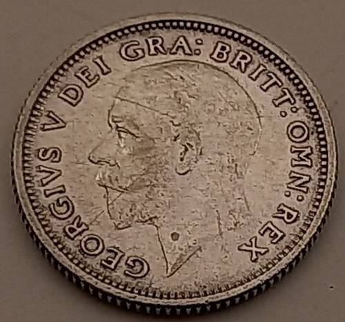 1926  United Kingdom (Silver .500) 6 Pence - George V 2nd coinage