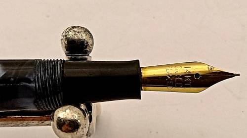 Vintage 1950's Blue Marble Conway Stewart 85 Fountain pen with 14kt gold plated Nib -see condition