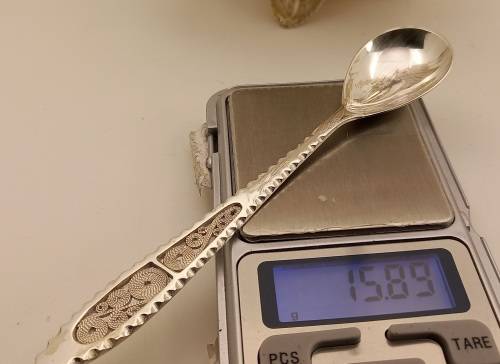 24pc Vintage SILVER(.830) Cake Forks and Tea spoons on stand (over 360 grams without the stand )