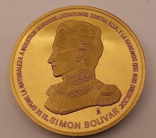 Large Explanada libertador simon bolivar jerusalem Medal in Capsule 93,85gram 51mmx5mm