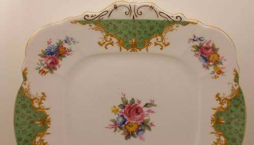 Vintage Paragon Fine Bone China Rockingham Green Cake Plate - By Appointment to the Queen