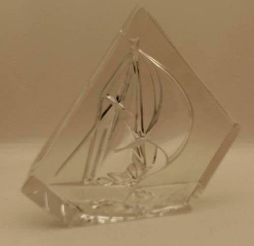 Glass / Crystal SHIP Paperweight 158x165x22mm  872 grams