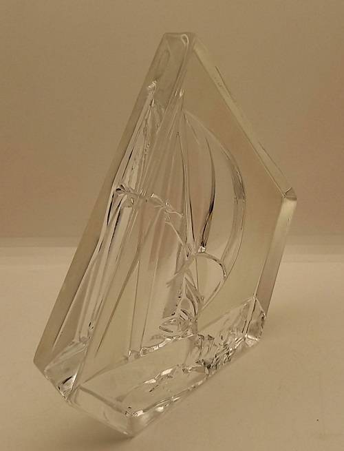 Glass / Crystal SHIP Paperweight 158x165x22mm  872 grams