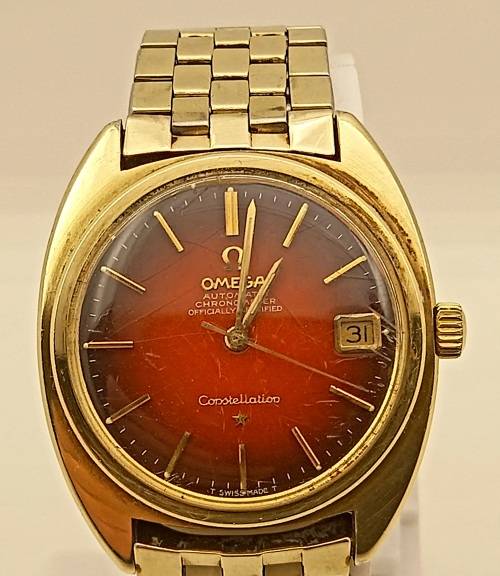 Pre-owned Vintage OMEGA Constellation Automatic Chronometer watch -in box -Working -Glass scratched